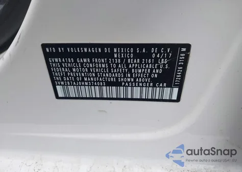 2017 Volkswagen Jetta 1.4T S from USA, damaged, VIN 3VW2B7AJ0HM374083